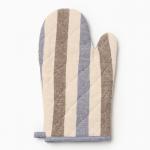 Варежка - прихватка «Доляна. Полоса», 28?17 см, серый/синий