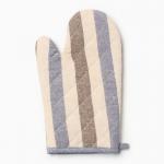 Варежка - прихватка «Доляна. Полоса», 28?17 см, серый/синий