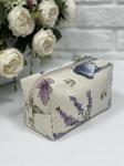 1042 Косметичка Лаванда бабочки 15х10х7см 06606