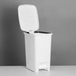 Ведро для мусора с педалью DDSTYLE «Слим», 25 л, белое
