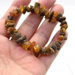 Браслет из натурального янтаря крошка цв.коньячный, зеленый