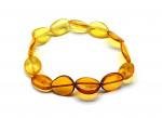 Браслет из янтаря галтовка 10*12мм цв. радуга лимонный, коньячный, 15см