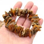 Браслет из природного янтаря 23*5мм цвет коньячный