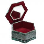 Шкатулка из змеевика с рисунком "Осень" 140*140*70мм