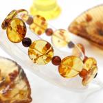 Браслет из янтаря круг 14мм цвет медовый