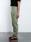 Брюки джоггеры женские олива с начесом