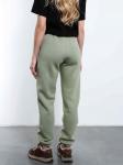 Брюки джоггеры женские олива с начесом