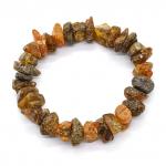 Браслет из натурального янтаря крошка цв.коньячный, зеленый