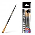 Кисти ErichKrause Art Spirit для рисования и декорирования, синтетика, черные, 10 штук  (в полибеге с европодвесом)