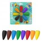 Восковые мелки ErichKrause Baby фигурные, 8 цветов (в блистере с европодвесом 8 шт)