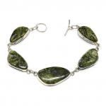 Браслет змеевик, 18,5 см.