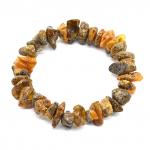 Браслет из натурального янтаря крошка цв.зеленый, коньячный