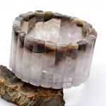 Браслет из Агата кружевного с включением аметиста сегмент 40*9мм, 128г