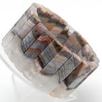 Браслет из Агата кружевного сегмент 40*9мм, 127г