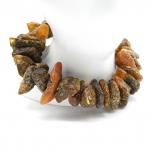 Браслет из природного янтаря крошка цв.коньячный, зеленый