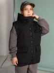 Жилет с капюшоном утепленный черный