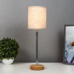 Лампа настольная 16012/1 E14 40 Вт дерево-хром 12.5?12.5?42 см