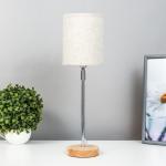 Лампа настольная 16012/1 E14 40 Вт дерево-хром 12.5?12.5?42 см