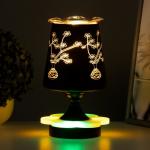 Аромалампа с подсветкой «Цветок» E14 40 Вт +RGB черный 12.5?12.5?23 см