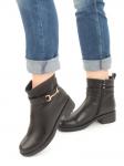 01-5575-1 BLACK Ботинки демисезонные женские (натуральная кожа, натуральная байка)