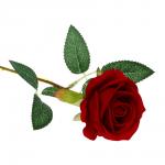 LADECOR Цветок искусственный роза алая, 50 см, ткань, пластик, железная проволока