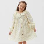 Платье для девочки KAFTAN: Summer cotton на пуговицах, цвет молочный, рост 86-92 см