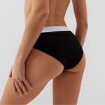 Трусы женские слипы MINAKU в рубчик, набор 3 шт., размер 40-42, чёрные