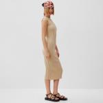 Платье вязаное миди женское MINAKU: Knitwear collection, бежевое, размер 46