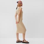 Платье вязаное миди женское MINAKU: Knitwear collection, бежевое, размер 42