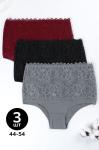Женские кружевные трусы с высокой посадкой 3шт. Happyfox