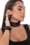 Комплект чокер + браслет широкий (блэк) А12