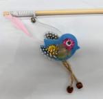 Игрушка - дразнилка на палочке ЦапЦап, птичка, цвет синий, 40*85см