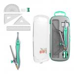 Готовальня ErichKrause Pastel Bloom, 7 предметов, пенал, зеленый