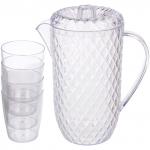 Кувшин пластиковый 1.7л Ледяная свежесть в наборе с 4-мя стаканами 250мл