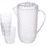 Кувшин пластиковый 1.7л Ледяная свежесть в наборе с 4-мя стаканами 250мл