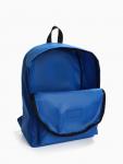 Рюкзак молодёжный на молнии, с карманом, однотонный, размер 29?12?39 см, синий
