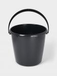 Ведро хозяйственное, 10 л, d=29 см, h=28 см, пластик, чёрное