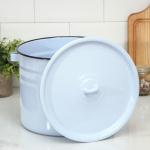 Ведро цилиндрическое эмалированное, 9 л, с крышкой, МИКС