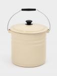 Ведро эмалированное, 12 л, с крышкой и ручкой, слоновое, кости