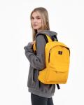 Рюкзак молодёжный на молнии, с карманом, однотонный, размер 29?12?39 см, ярко-жёлтый