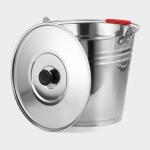 Ведро, 10 л, d=30 см, с крышкой, AISI 201 сталь