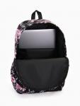 Рюкзак молодёжный на молнии, с карманами, размер 30?13?42 см, чёрный/розовый