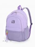 Рюкзак молодёжный на молнии, с карманами, двухцветный, размер 31?15?46 см, светло-сиреневый/сиреневый