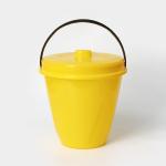 Ведро с крышкой «Лайт», 10 л, d=29.2 см, h=28.2 см, пластик, жёлтое