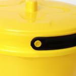 Ведро с крышкой «Лайт», 10 л, d=29.2 см, h=28.2 см, пластик, жёлтое