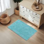 Коврик для ванной Доляна «Букли длинные», 50?80 см, длина букли 2 см, голубой