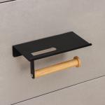 Держатель для туалетной бумаги с полочкой St?lz BAMBOO, 18?9.7?7.5 см, чёрный