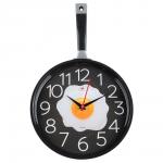Часы настенные сковорода 25х43см, корпус красный с черным, арт.2543-004