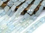 Аквамарин камень прямоугольник с гранями 8*10мм, 37,5см, 37 бусин