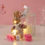 Набор подарочный «Зайчик в комбинезоне», мыльные розовые розы 5 шт., роса, 7?7?12 см